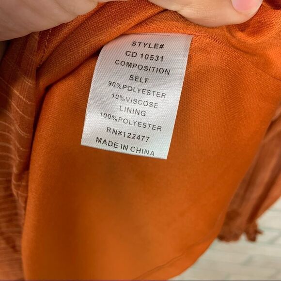 LIKE NEW NSR Orange, Long Sleeve, Plaid Dress X13 - Picture 7 of 7